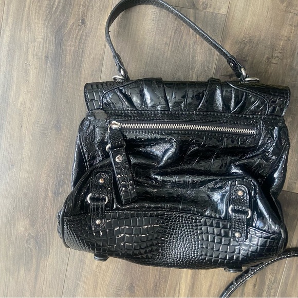 GUESS Shiny Black Satchel Bag - Picture 6 of 9